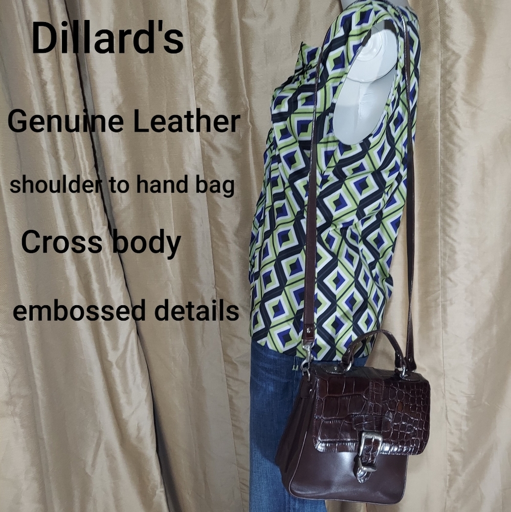 Vintage Dillard's brown leather handbag